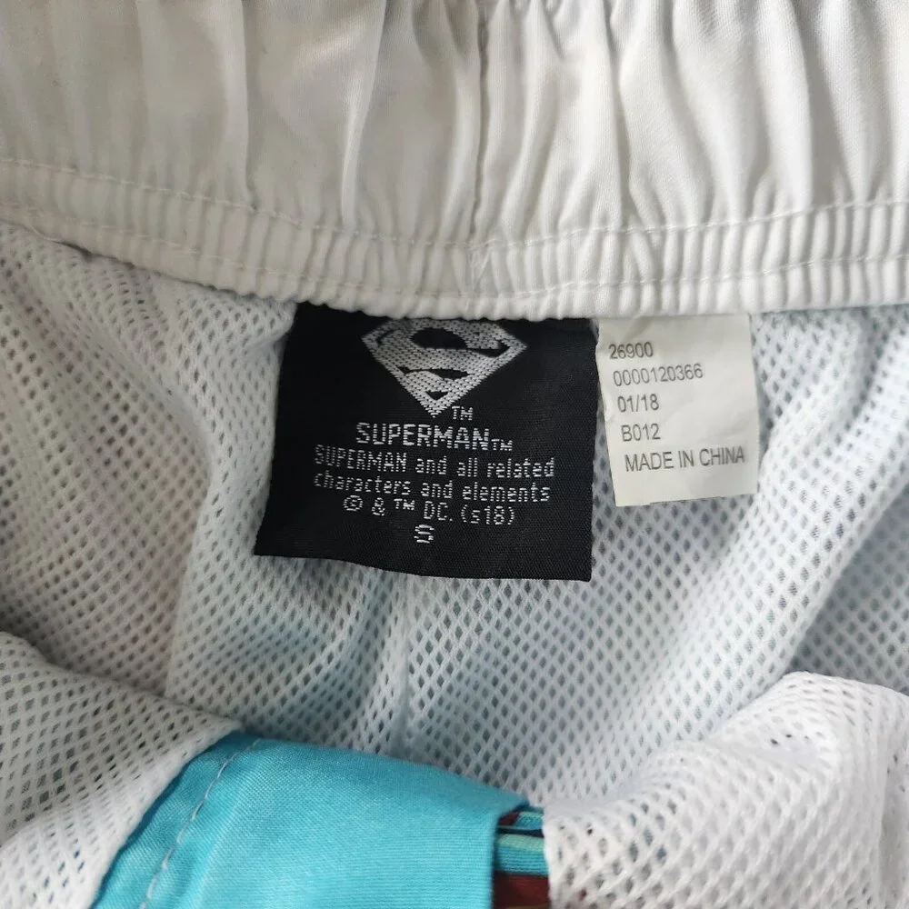 DC Superman Board Shorts Hawaiian Tropical Print Swim Trunks Mens‎ Small